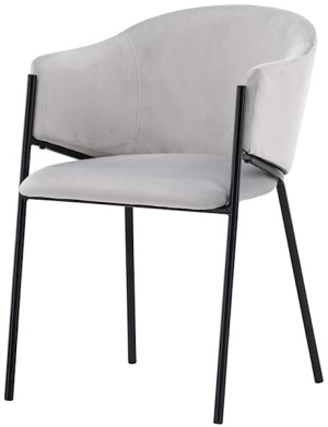 Krzesło tapicerowane z podłokietnikami Evelina czarne / jasnoszare Wyprzedaż