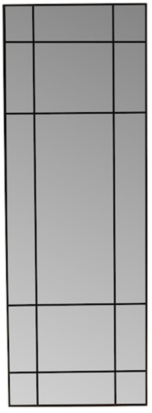 Lustro ścienne Lake 180x90 cm ze szprosami czarne Wyprzedaż