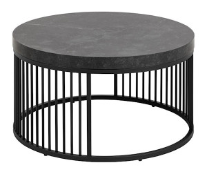 Stolik kawowy Velook okrągły 65x65 cm czarny marmur Wyprzedaż