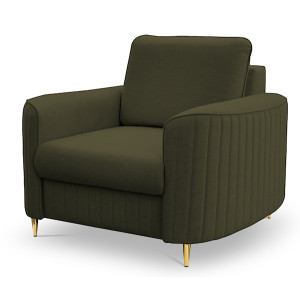 Fotel kubełkowy Pantano oliwkowy velvet łatwoczyszczący HOMEBOOK
