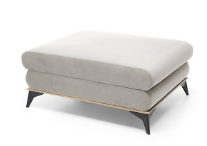 Pufa Stoverto kremowa w tkaninie hydrofobowej welur HOMEBOOK