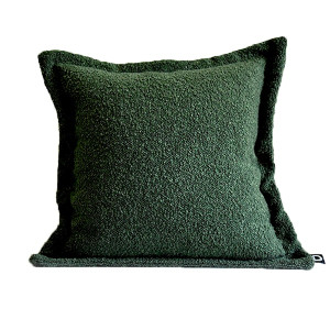 Poszewka Boucle z dekoracyjnym rantem 40x40 cm zielona