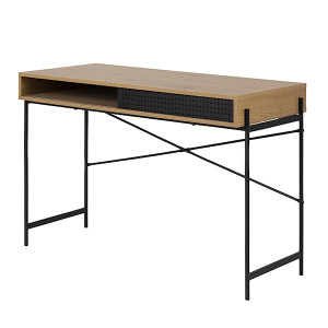 Biurko industrialne Duffman 110x50 cm ze schowkiem pod blatem naturalne HOMEBOOK