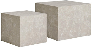 Zestaw dwóch stolików kawowych Asserves jasnobeżowe Wyprzedaż