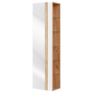 Szafka wysoka Ursala biała z lustrem HOMEBOOK