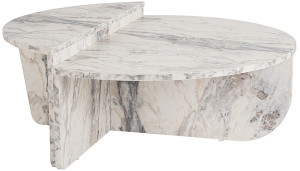 Stolik kawowy Hypnesse o nieregularnym kształcie biały marmur Wyprzedaż
