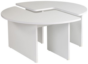 Stolik kawowy Lotiens o nieregularnym kształcie biały