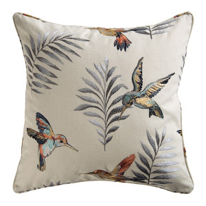 Poduszka dekoracyjna Karriga 45x45 cm kremowa z wzorem HOMEBOOK