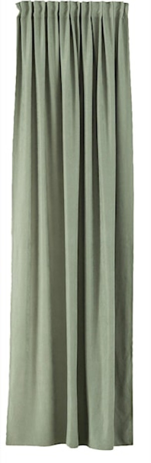 Zasłona na taśmie marszczącej Ereless 140x280 cm szałwiowa