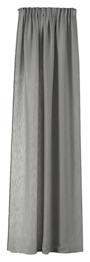 Zasłona na taśmie marszczącej Ereless 140x280 cm szara
