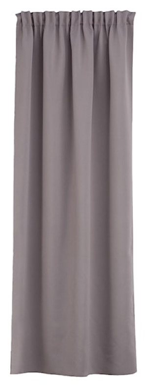 Zasłona zaciemniająca na taśmie marszczącej Ereless 140x280 cm szara