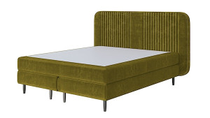 Łóżko kontynentalne 180x200 cm Palmori oliwkowe welur hydrofobowy HOMEBOOK