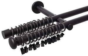 Karnisz Modern 160 cm podwójny czarny Wyprzedaż