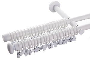 Karnisz Modern 160 cm podwójny biały Wyprzedaż