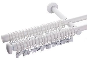 Karnisz Modern 200 cm podwójny biały Wyprzedaż