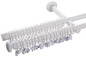 Karnisz Modern 240 cm podwójny biały Wyprzedaż