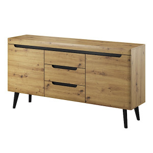 Komoda dwudrzwiowa z trzema szufladami Livinella dąb Artisan HOMEBOOK