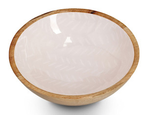 Miska Cherrey 20x6 cm drewno mango beżowa