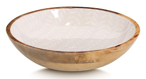 Miska Cherrey 25x5 cm drewno mango beżowa