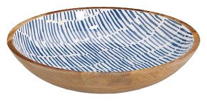 Miska Cherrey 30x6 cm drewno mango niebieska Wyprzedaż