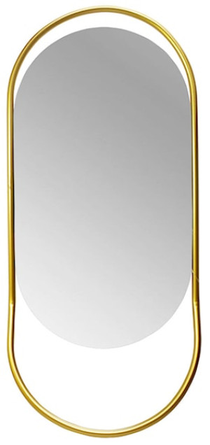 Lustro ścienne Flocose 59x26 cm w złotej ramie Wyprzedaż