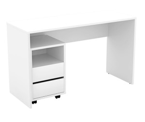 Biurko Vinels 130x50 cm z kontenerkiem białe HOMEBOOK
