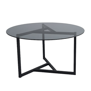 Stolik kawowy Trennt okrągły średnica 75 cm szkło dymione HOMEBOOK