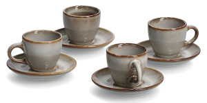Zestaw 4 filiżanek do espresso Fazzers brązowo-szare
