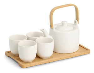 Zestaw do herbaty Maymely biały Wyprzedaż