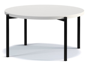 Stolik kawowy Kortala okrągły 80 cm biały mat niski HOMEBOOK