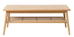 Stolik kawowy Visimmy 60x120 cm dąb/plecionka HOMEBOOK