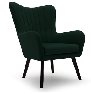 Fotel kubełkowy Lari  zielony velvet HOMEBOOK