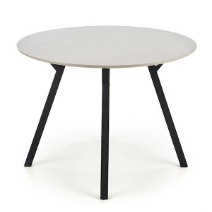 Stół do jadalni Opiatiest okrągły średnica 100 cm jasny popiel/czarny HOMEBOOK