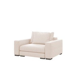 Fotel kubełkowy Mia kremowy w tkaninie łatwoczyszczącej HOMEBOOK