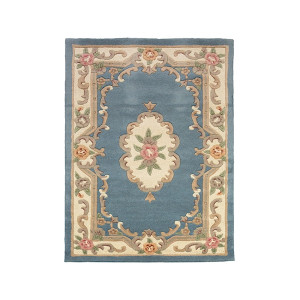 Dywan wełniany Aubusson niebieski Prostokątny/120x180 HOMEBOOK