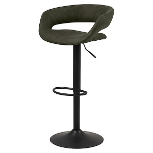 Hoker tapicerowany Hannah oliwkowy na czarnej nodze HOMEBOOK