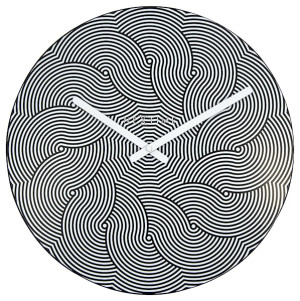 Zegar ścienny Waves 40 cm biało-czarny