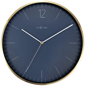 Zegar ścienny Essential 34 cm granatowo-złoty
