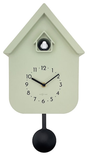 Zegar ścienny z kukułką Twitter zielony