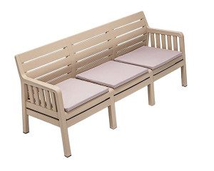 Sofa ogrodowa trzyosobowa Scrally z tworzywa sztucznego beżowa