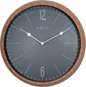 Zegar ścienny Cork 30 cm czarno-brązowy