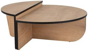 Stolik kawowy Hypnesse o nieregularnym kształcie dąb miodowy / czarny Wyprzedaż