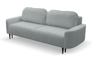 Kanapa z funkcją spania Sotira z funkcją spania i pojemnikiem na pościel jasnoszara velvet HOMEBOOK
