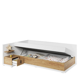 Łóżko młodzieżowe z pojemnikiem Simi 90x200 cm lewe HOMEBOOK