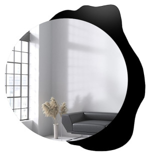 Lustro ścienne Plamko średnica 51 cm na czarnej plamie