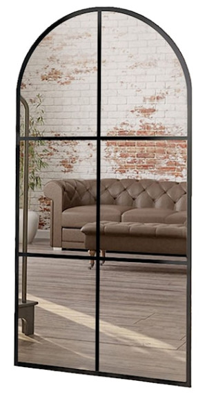 Lustro ścienne Romeo 170x70 cm ze szprosami w czarnej ramie