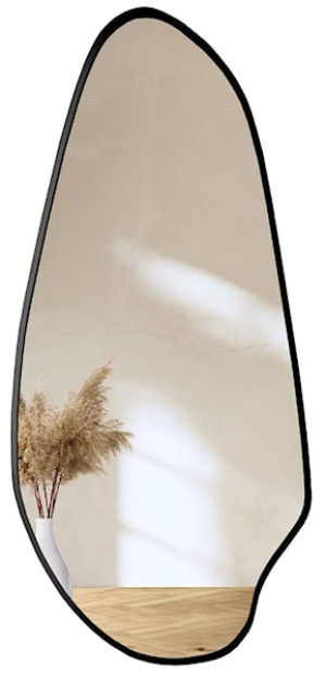 Lustro ścienne Jaspis 140x64 cm w czarnej ramie