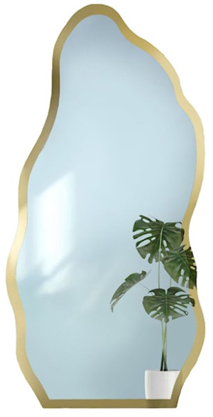 Lustro ścienne Auro 195x90 cm w ramie złoty połysk