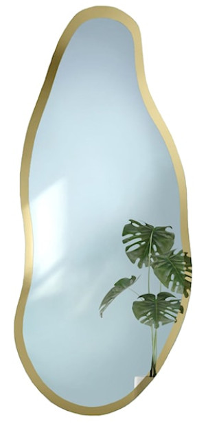 Lustro ścienne Baryt 154x60 cm w ramie złoty połysk