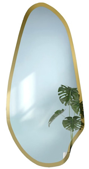 Lustro ścienne Jaspis 150x68 cm w ramie złoty połysk